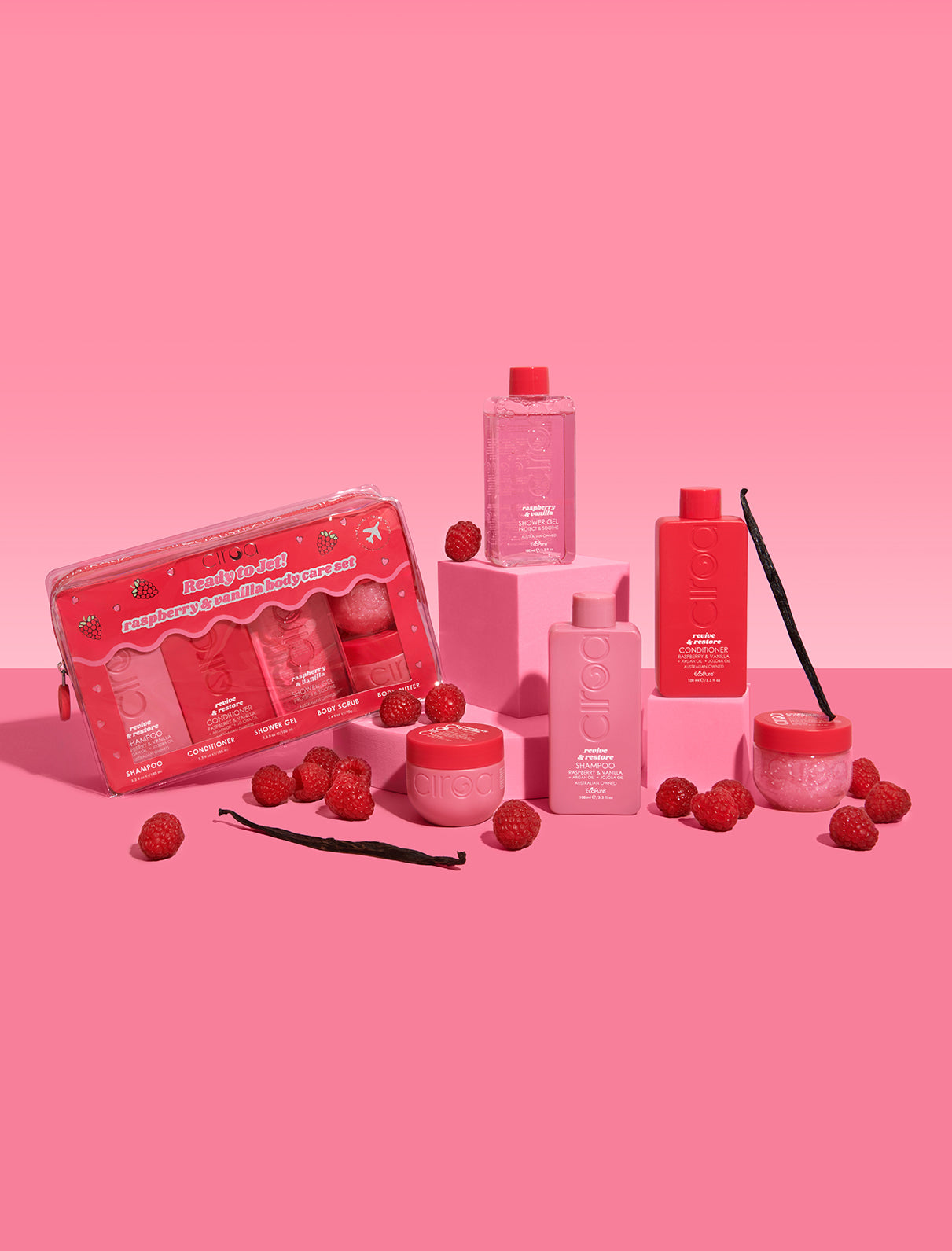 Raspberry & Vanilla Travel Set